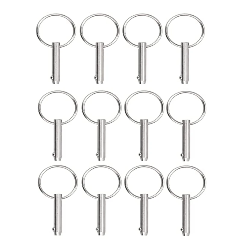 Marine Quick Release Pins Bimini Top Pins, Diameter 1/4In(6.3Mm), Overall Length1.5In(38Mm), Usable Length(25.4Mm)