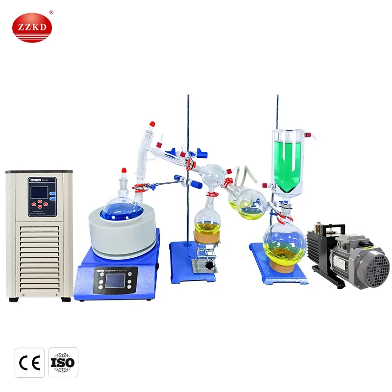 ZZKD Glass Lab Equipment Vacuum Distillation System Kit 2l 5l 10l 20l Short Path Distillation