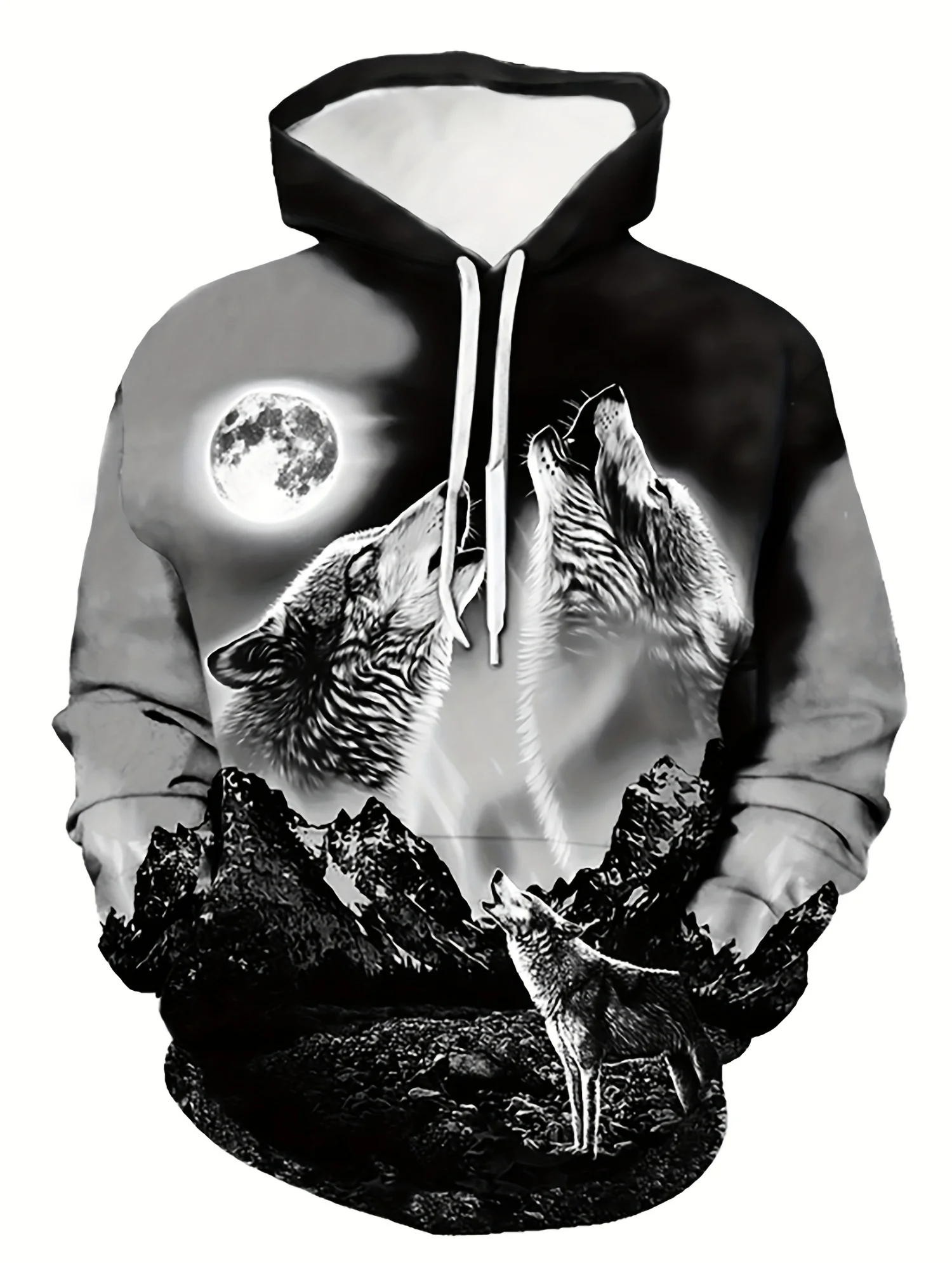 Men's hoodie 3D Wolf printed sweatshirt for men's new casual hoodie Millennium hoodie pullover street wear top men's wear