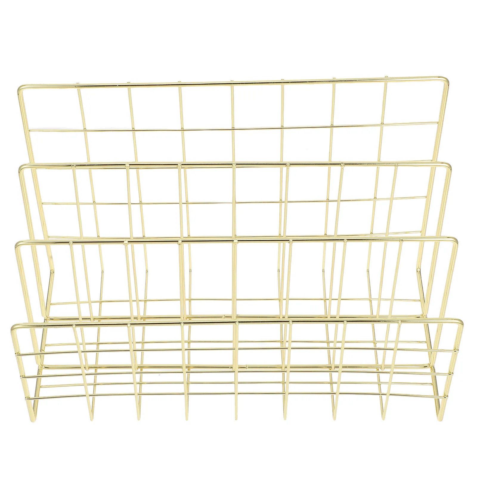 Iron Desktop Mail Organizer with 3 Slots for Desk Office Study Countertop File Letter Envelope Bills Sorting Rack Fully
