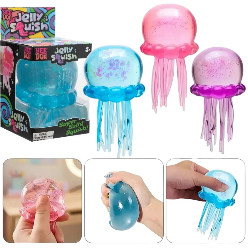 Schylling Nee Doh Quallen- & Süßbärchen-Spielzeug, Weiches Jelly-Squeeze-Stressabbau-Spielzeug, Sensorisches NeeDoh für Kinder & Erwachsene – Detail 1