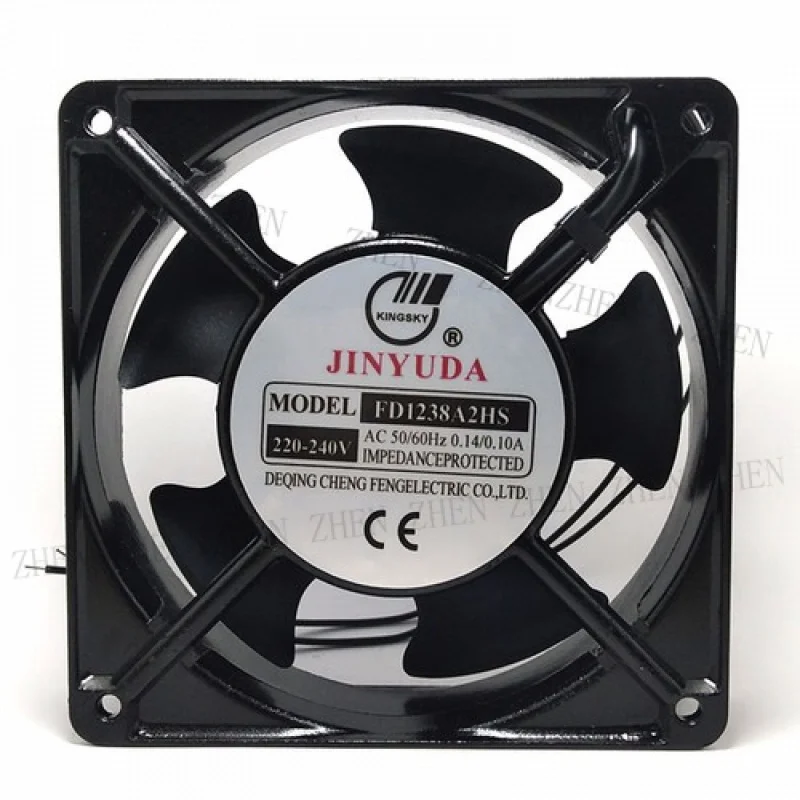 

Y 1PC New for JINYUDA FD1238A2HS 220-240V 0.14/0.10A 2-wire Axial Cooling Fan # QW.
