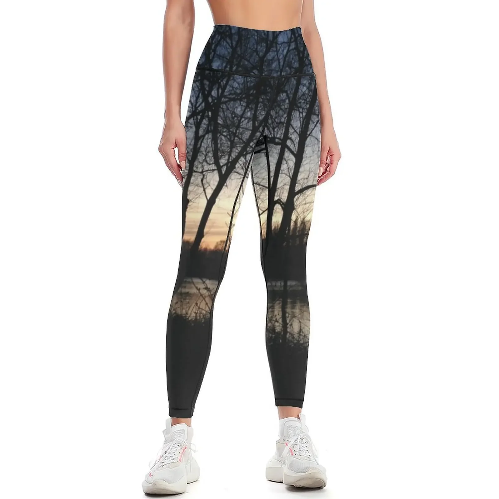 

dusk by lake Leggings flared leggins push up woman for physical sport set Womens Leggings