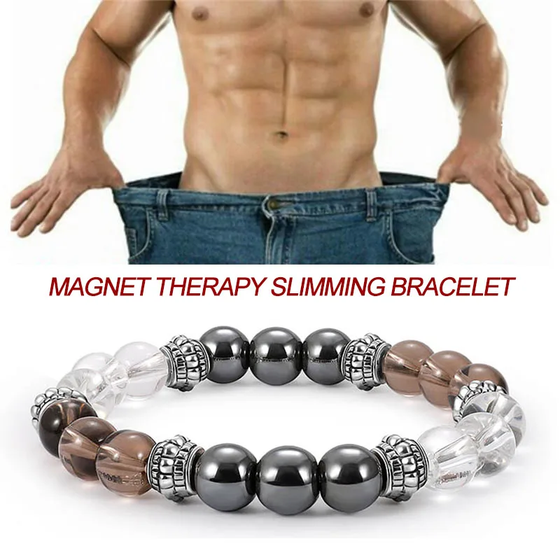 Bracelet Slimming Natural Magnetic Hematite Stone Weight Loss Fat Burning Anti Cellulite Man Woman Therapy Health Care Products