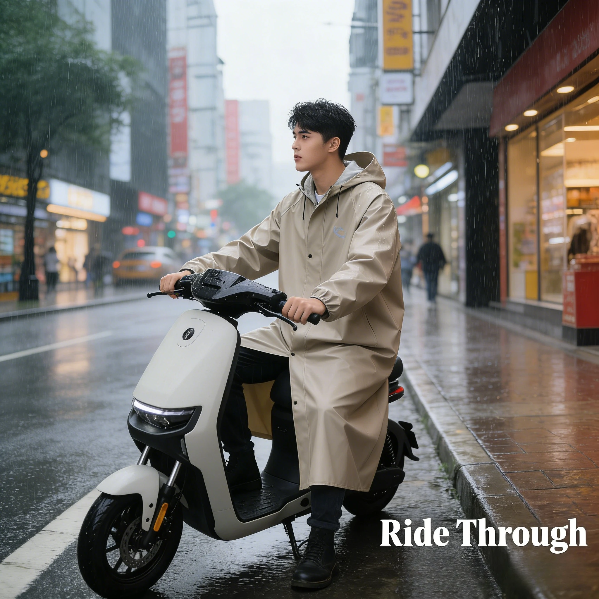 New Long Thickened Electric Vehicle Raincoat Outdoor Full Body Rainproof Riding Hiking Men Women Single Bike Rain Poncho