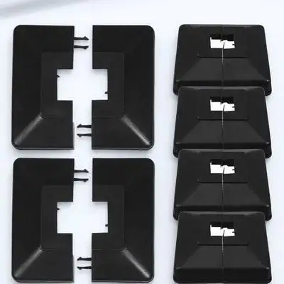 6pcs Plastic Split Post Base Cover Trim Skirt Decorative Fence Post Skirt Metal Deck Covers Waterproof Sturdy Modular Easy