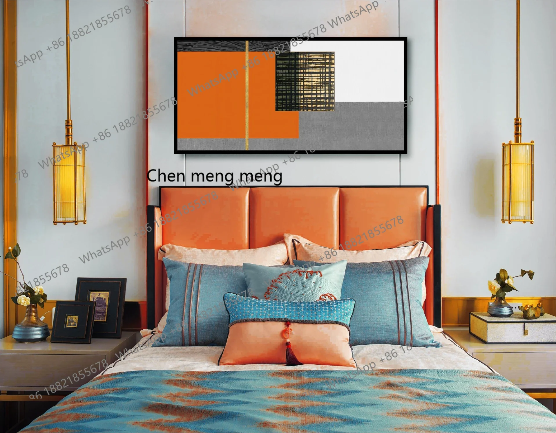 H178Modern simple handmade three-dimensional craft painting leather, hotel, entrance entrance decorative mural