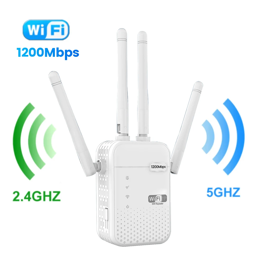 1200Mbps Wireless WiFi Repeater 2.4G/5G Signal Router 802.11N Long Range Wireless WiFi Extender Amplifier WIFI Booster