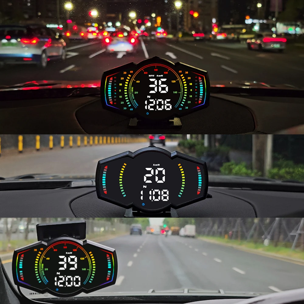 

Kebidumei new HUD GPS G18 Car Head Up Display Hud On Board Computer Digital Speedometer Water Temp Fuel Consumption Slope Meter