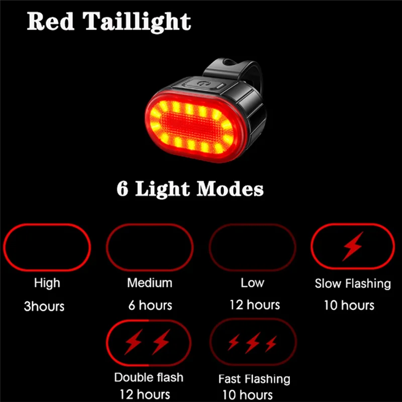 Cycling Bicycle Front Rear Light Set Bicycle USB Charge Headlight Waterproof Taillight LED Lantern Bicycle