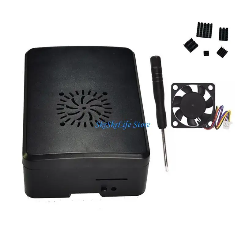 

E65E ABS Case for RPi 5 with Cooling Fan Heatsinks for RPi5 Development Board