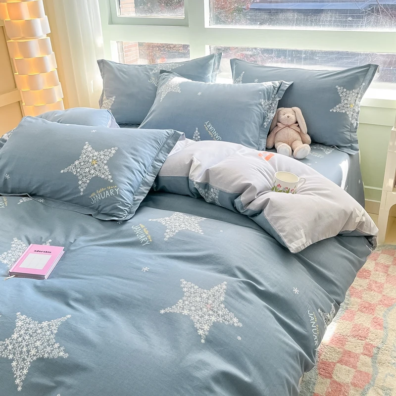 Skin-friendly Duvet Cover 100% Cotton Quilt Cover Single/Double/Queen/King Size Comforter Cover dekbedovertrek (No Pillowcase)