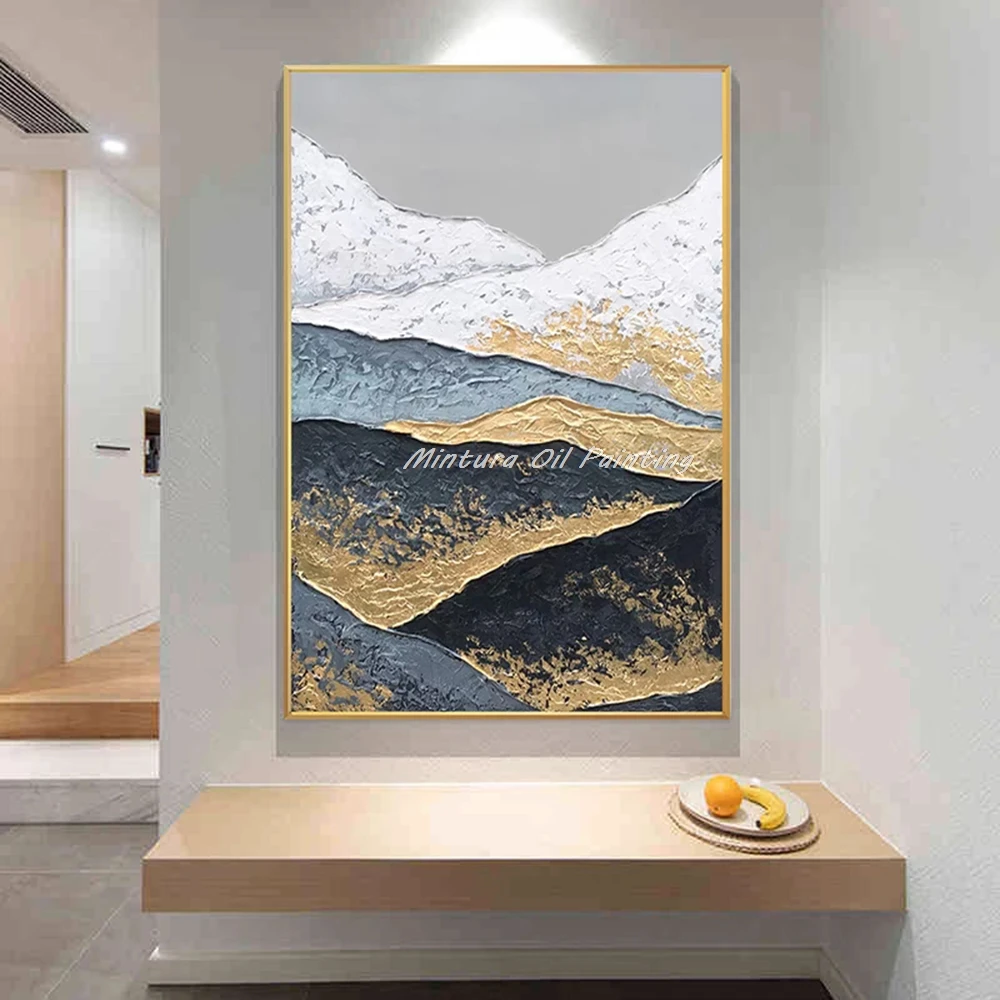 

Mintura, ручная роспись абстрактные золотые картины маслом на холсте, современные пейзажные постеры, украшение дома, настенная картина, декор комнаты