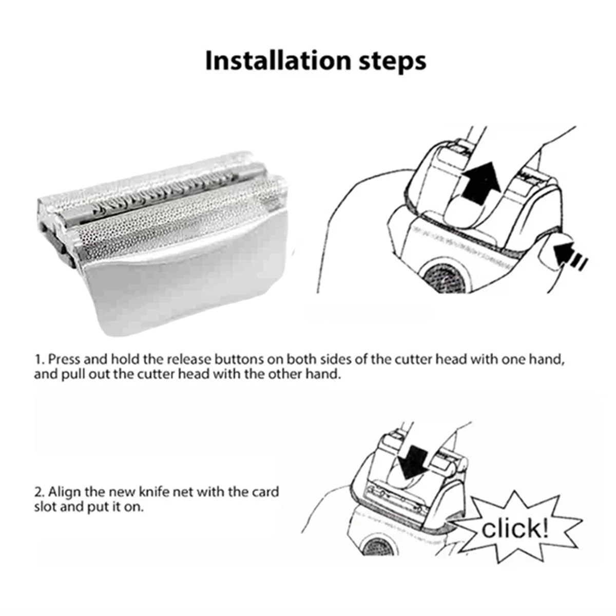 Сетчатая крышка сетки A20M серии 5, 51b 51s и замена лезвий для лезвий 530 550 5646 8987, черный
