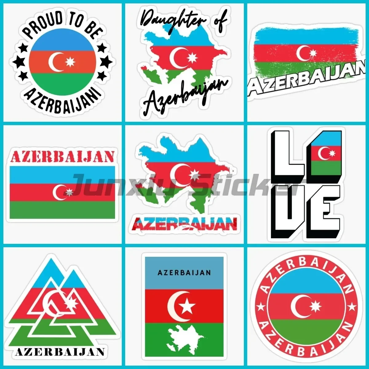 

Flag Map Azerbaijan Creative Stickers Waterproof Windows Car Laptop Accessories Motorcycle Truck Wall Room Helmet Racing Decals