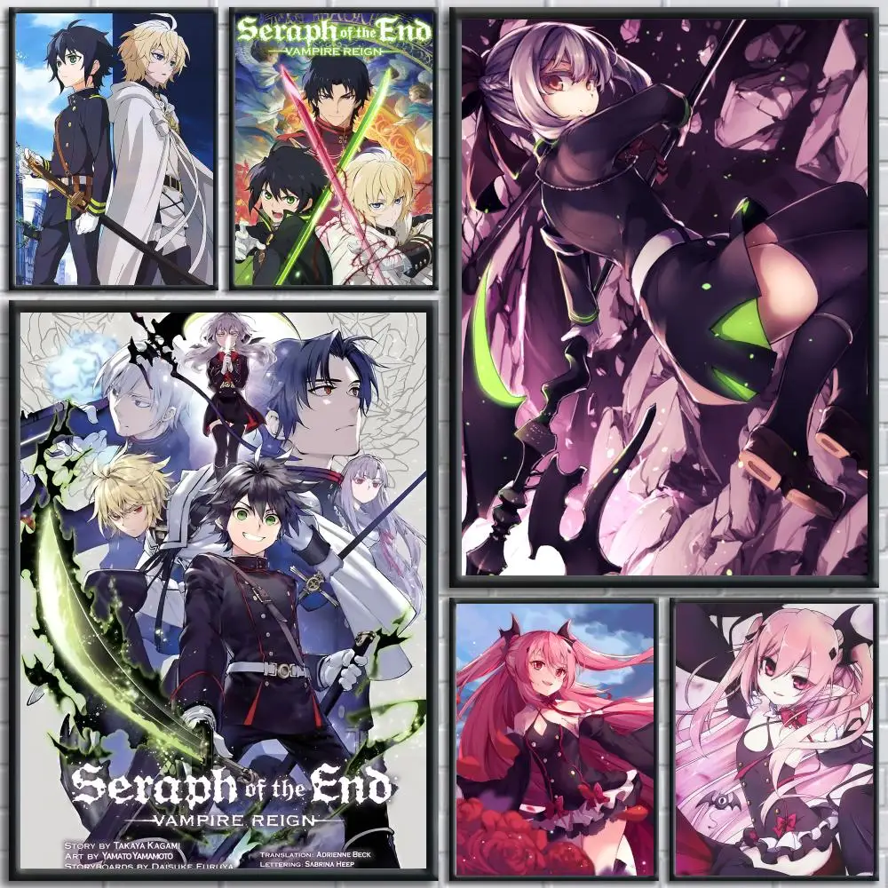 Anime S-Seraph Of The End Poster Painting Prints Wall Art Picture Film Room Home Bar Cafe Decor Home  Mural