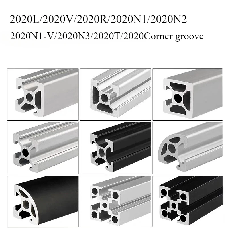 

Silver 2020V 2020T 2020L 2020R 2020N1/N2/N3 Slot Aluminum Structure Profile Anodized Extruded 3D Printer Rail Extrusion Bracket