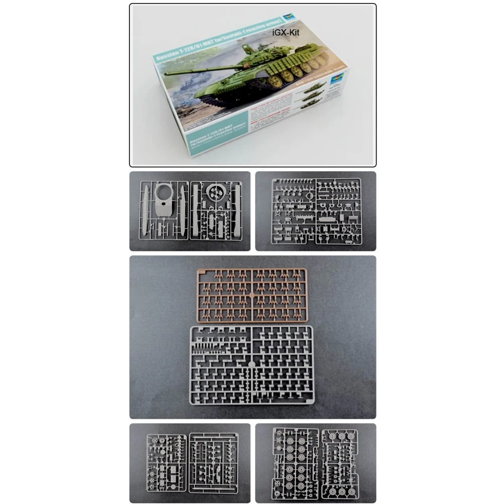 

Trumpeter 05599 1:35 Russian T72 T-72B/B1 MBT w/ kontakt-1 reactive armor Main Battle Tank Assembly Plastic Model Building Kit
