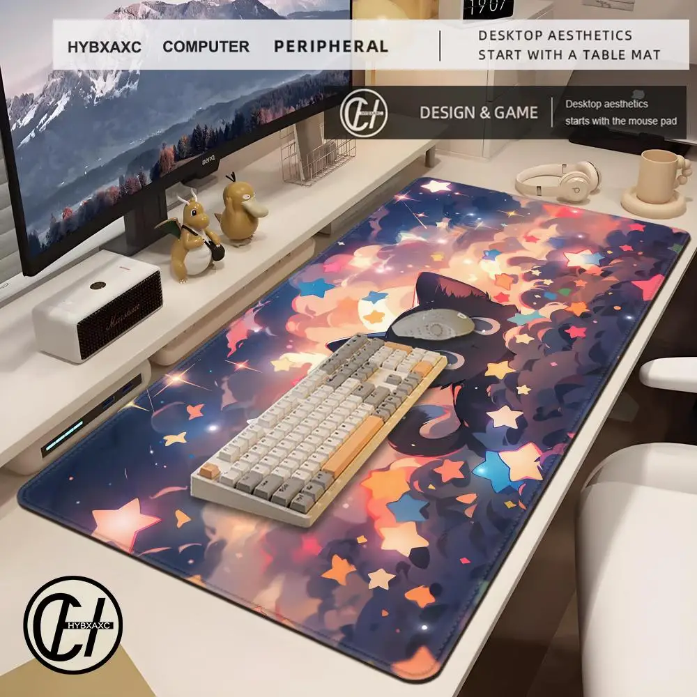 Colorful Kawaii Cat Large Mouse Pad Locking Edge Mousepad Office Accessories for Desk Mat Game Keyboard Pads 900x400mm