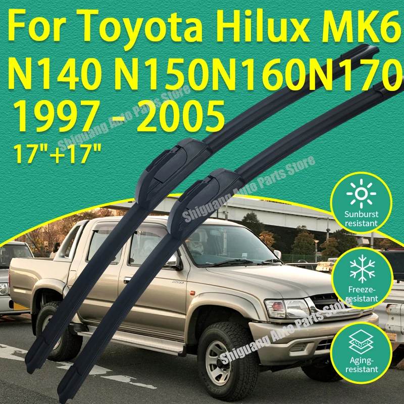 

Передние силиконовые щетки стеклоочистителя для Toyota Hilux MK6 N140 N150 N160 N170 1997-2005: Аксессуары для лобового стекла автомобиля