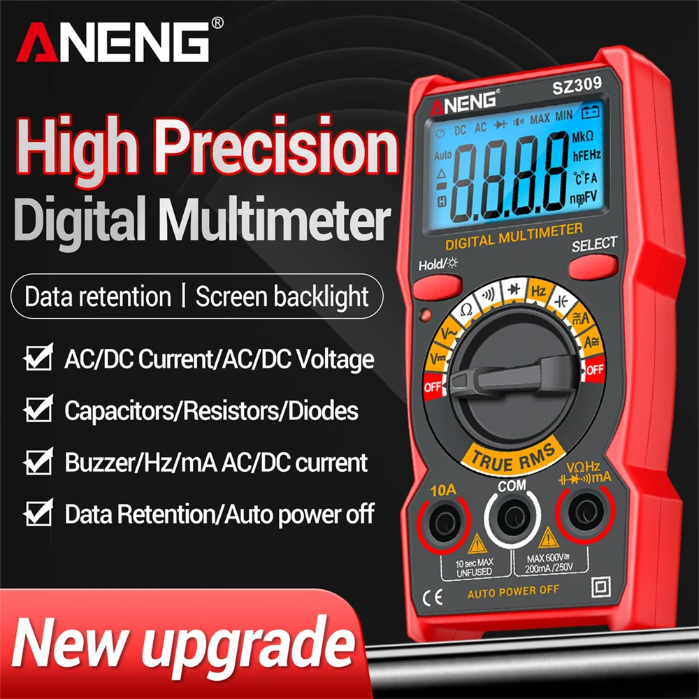 

ANENG SZ309 Digital Multimeter Professional AC/DC Voltage Meter 1999 Count High Precision Capacitor Current Diode Tester Tools