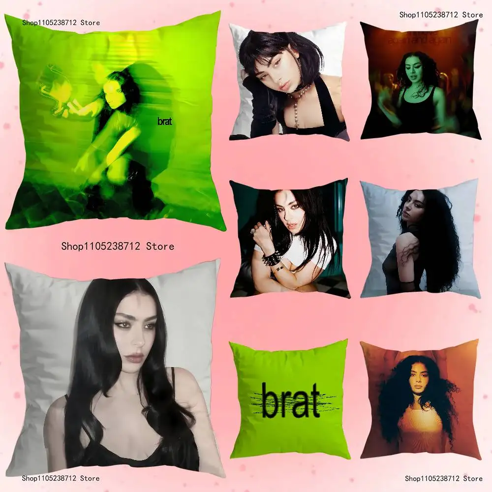 

singer C-Charlis xcx B-Brat Pillow Case cute cartoon anime peripheralsBedroom Sofa Decorative Cushion Cover Soft Cushion Cover