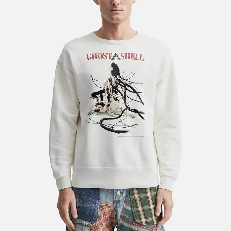 

SAINT Mxxxxxx 25SS Crew Ne Ghost in the ell толстовка из хлопчатобумажной ткани повседневная толстовка с принтом молодежная весна осень