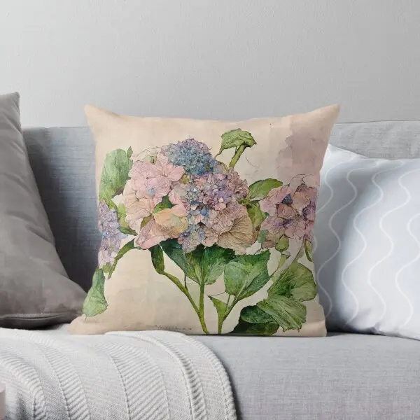 

Mom Is Hydrangea Printing Throw Pillow Cover Fashion Hotel Square Sofa Cushion Throw Decor Waist Pillows not include One Side