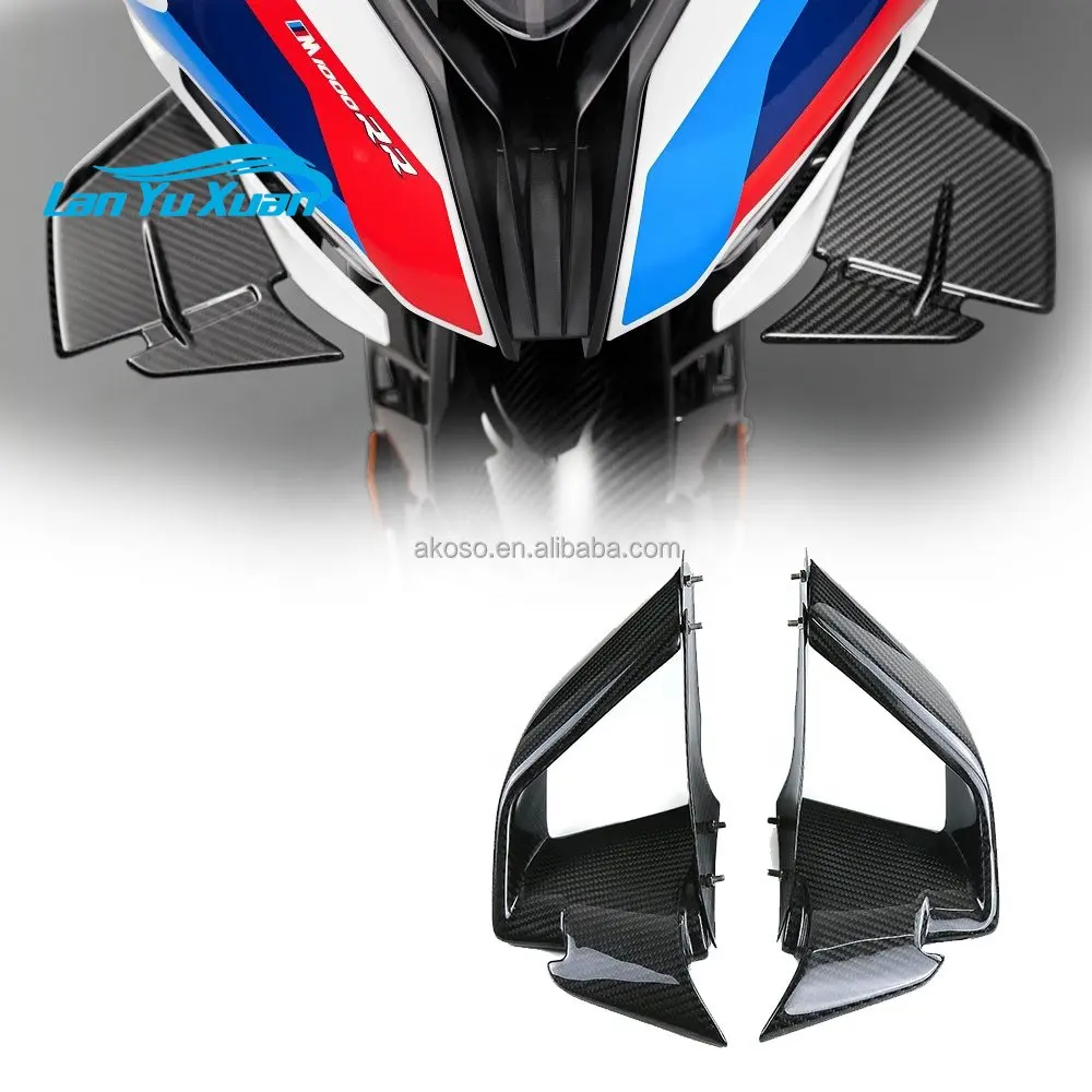 Full 3K Carbon Fiber Wing Motorcycle Body Parts Fairings Kit Side Winglet Winglets For  S1000RR 2019 M1000RR 2020 2021 2022