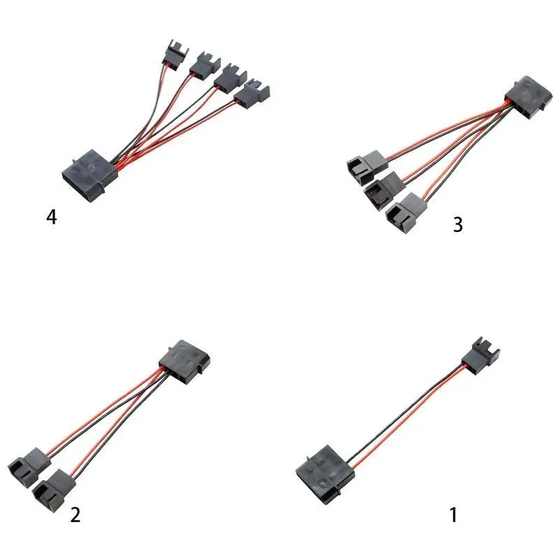 R53C IDE 4-Pin to Small 4Pin 3 4 Fan Y Splitter Extension Power Cable 4.9in