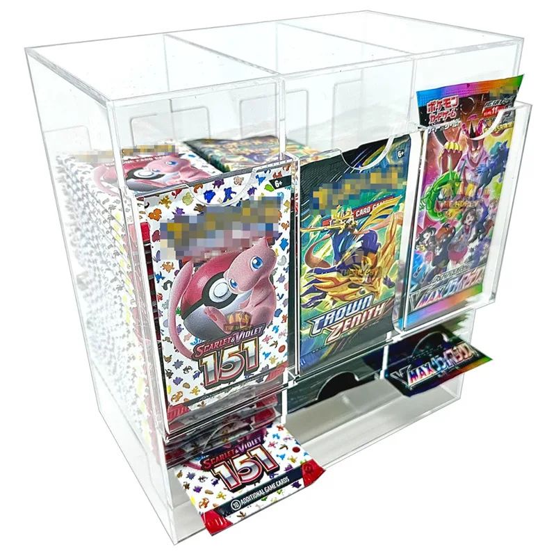 موزع أكياس تعزيز أكريليك عبر الحدود 6 فتحات 3 فتحات حقيبة معززة عرض موقف صندوق تخزين بطاقة الرسوم المتحركة بوكيمون #5