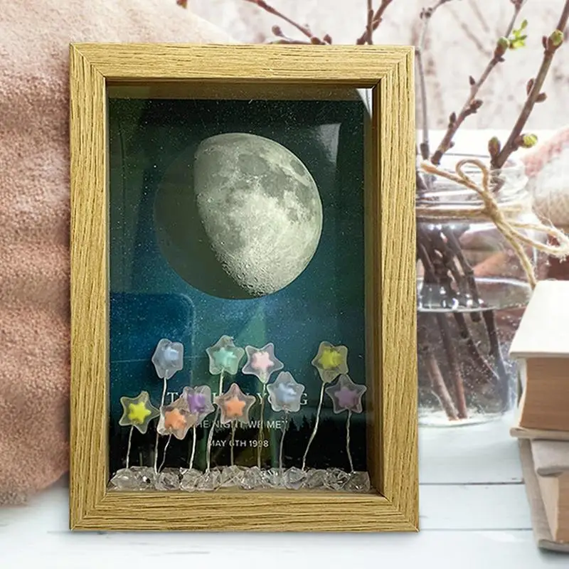 Tulipas Photo Frame Night Light, Flor Picture Frame, Luz Decoração Móveis, USB Powered