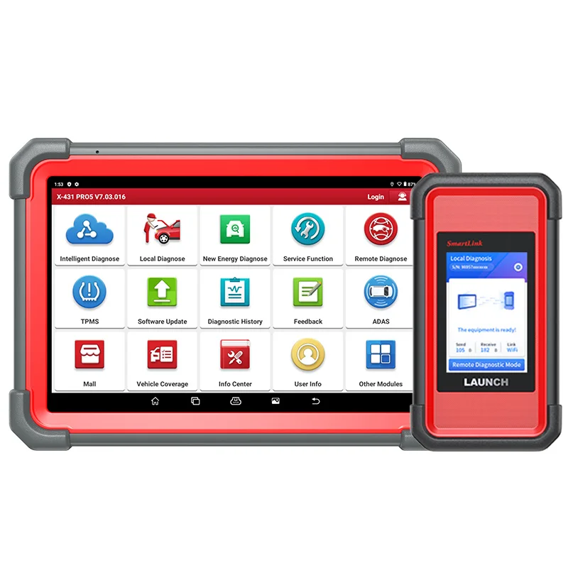 X-431 مجموعة برامج شديدة التحمل و PRO5 Smartlink إطلاق أداة تشخيص السيارة شاحنة الماسح الضوئي 12 فولت 24 فولت البنزين الديزل السيارات