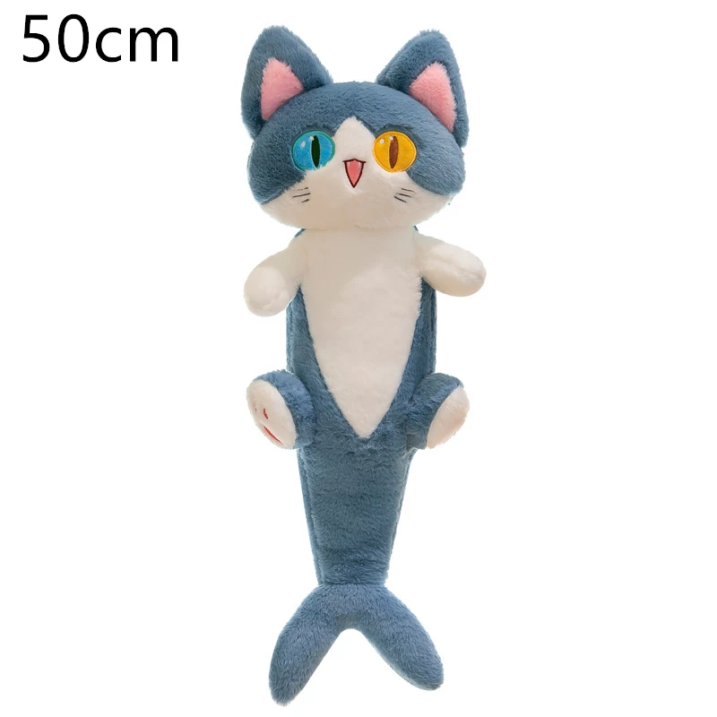 Oreiller Peluche Requin Chat – 70/110 Cm – Doux Et Câlin – Déco Chambre – Cadeau Enfant Fille – Lavable – DHESSO