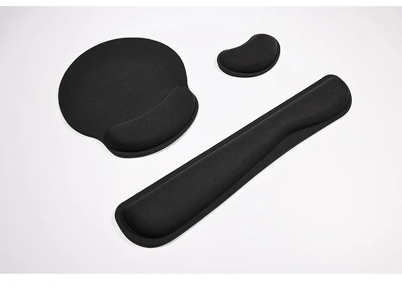 Memory-Schaum Handgelenkauflage-Set Tastatur-Mauspad Ergonomische Gel-Unterstützung für Büro und Gaming Schwarz – Detail 8
