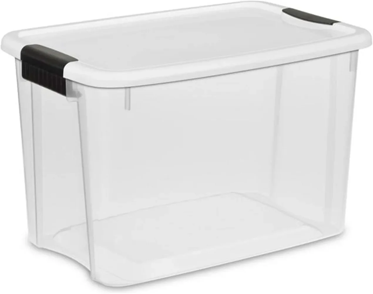 

30 Qt Ultra Latch Box, Stackable Storage Bin with Lid, Plastic Container with Heavy Duty Latches to Organize, 6-Pack