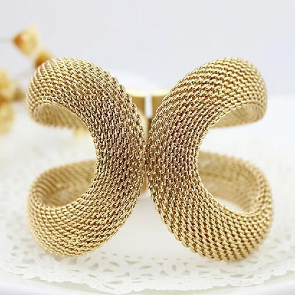 Cuff Bracelets Gold Color Classic Big Bangle Pulseiras Femininas Wide Big Bangles Women Big Bracelets Jewelry Accessories