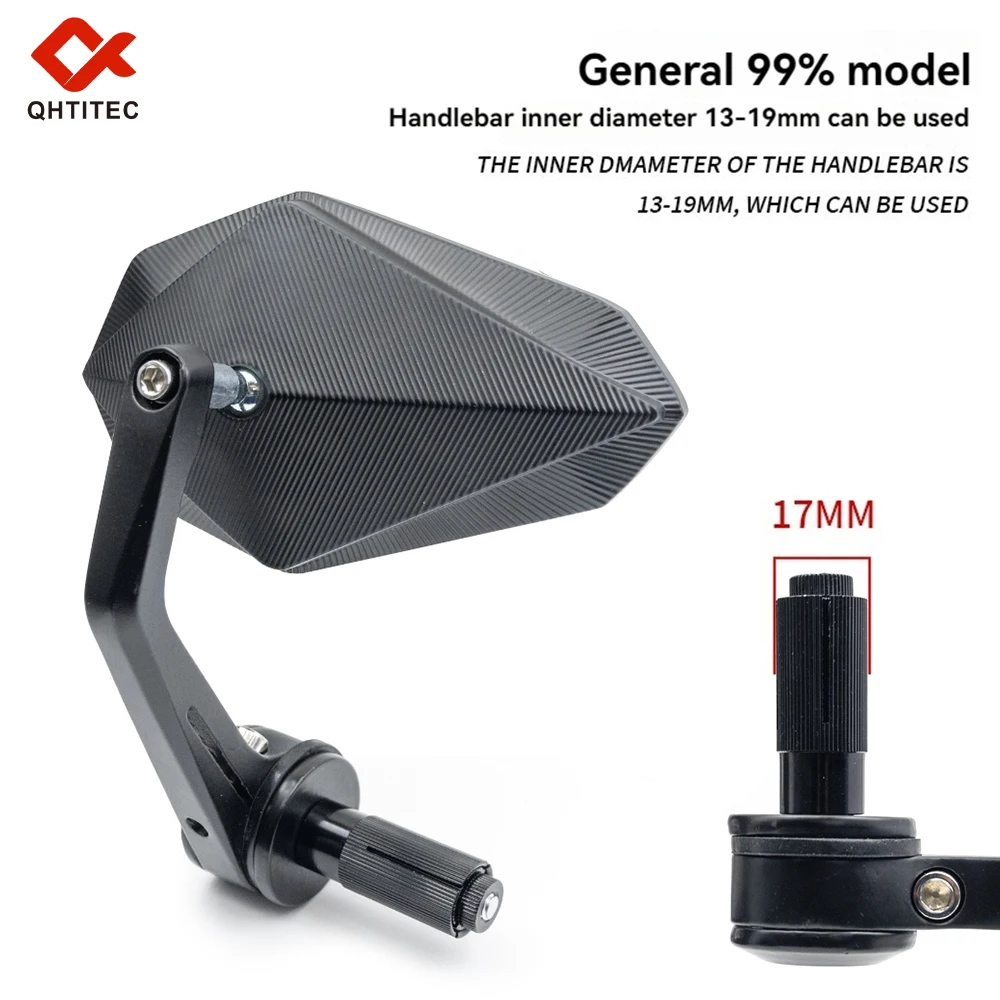 1 Pair Aluminum 7/8" Motorcycle Bar End Rearview Mirrors Universal Kawasaki Ninja 400 Ducati Honda CB650R View Mirror Accessorie - Image 2