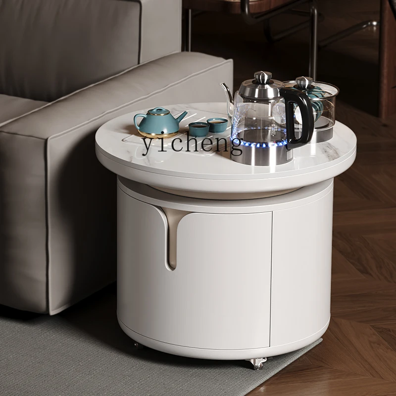 X5-2 rock slab coffee table living room home light luxury mobile tea table Kung fu tea integrated