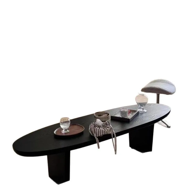 

Журнальный столик из массива дерева в скандинавском стиле ваби-санди, французский средневековый стол с черной кромкой, дизайнерский ретро-стол для гостиной, длинный стол