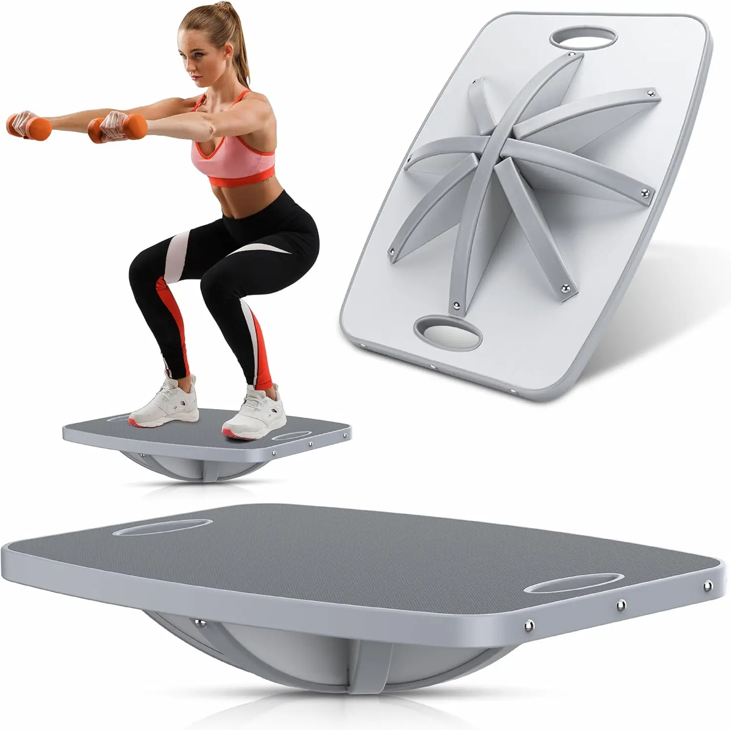 

Wooden 360° Rotating Balance Board, Anti-Slip, 500 lbs Capacity for Core Training & Rehab