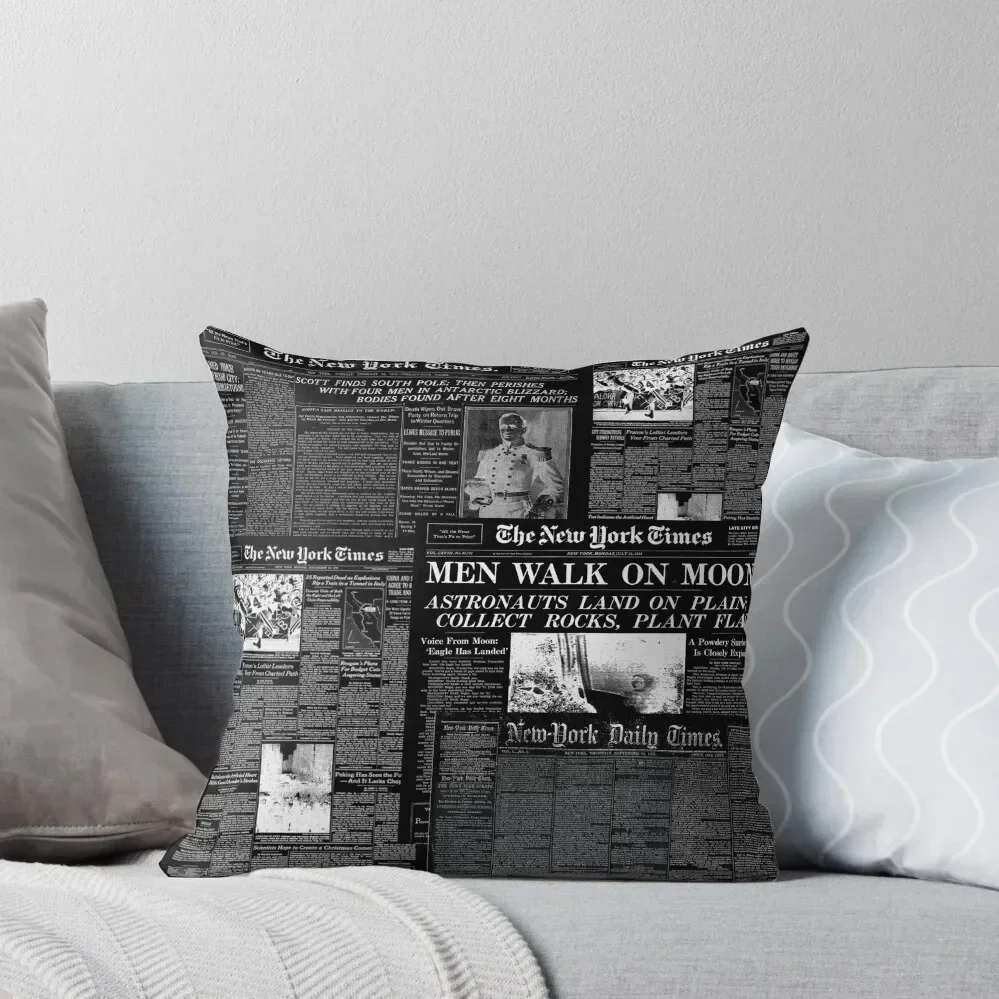 

Newspaper print [black] Throw Pillow Sitting Cushion Pillowcases For Pillows Pillow Decor pillow
