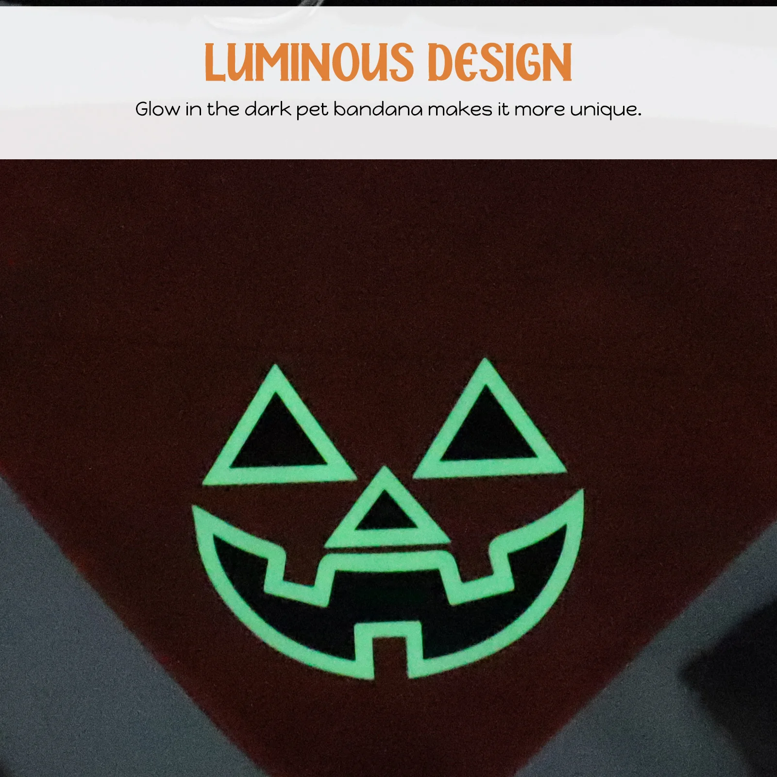 

Glow in The Dark Halloween Pet Bandana Soft Comfortable Triangle Scarf for Holiday Party Photography Decoration