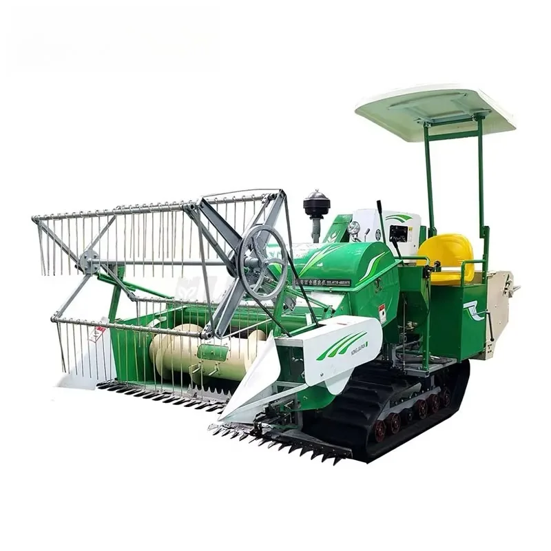 Mini Self Propelled Grain Combine Harvester With Quick Unload Grain Tank Household Rice Wheat Farm Harvest Diesel Machinery