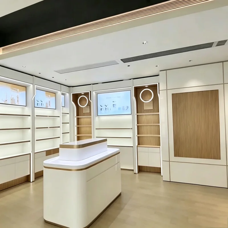custom.Cosmetics Display Cabinet Full-Solutions Design Livestream Studio Customizable Shelving Units Display
