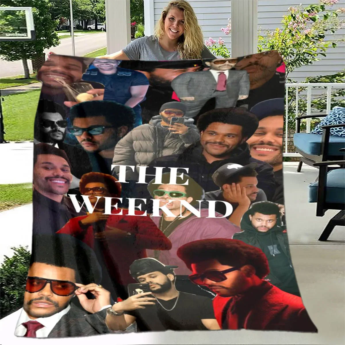 

Singer The Weeknd Printed blankets Flannel Warm blanket Soft Cozy Blanket Travel Blankets bed linings Birthday Gift