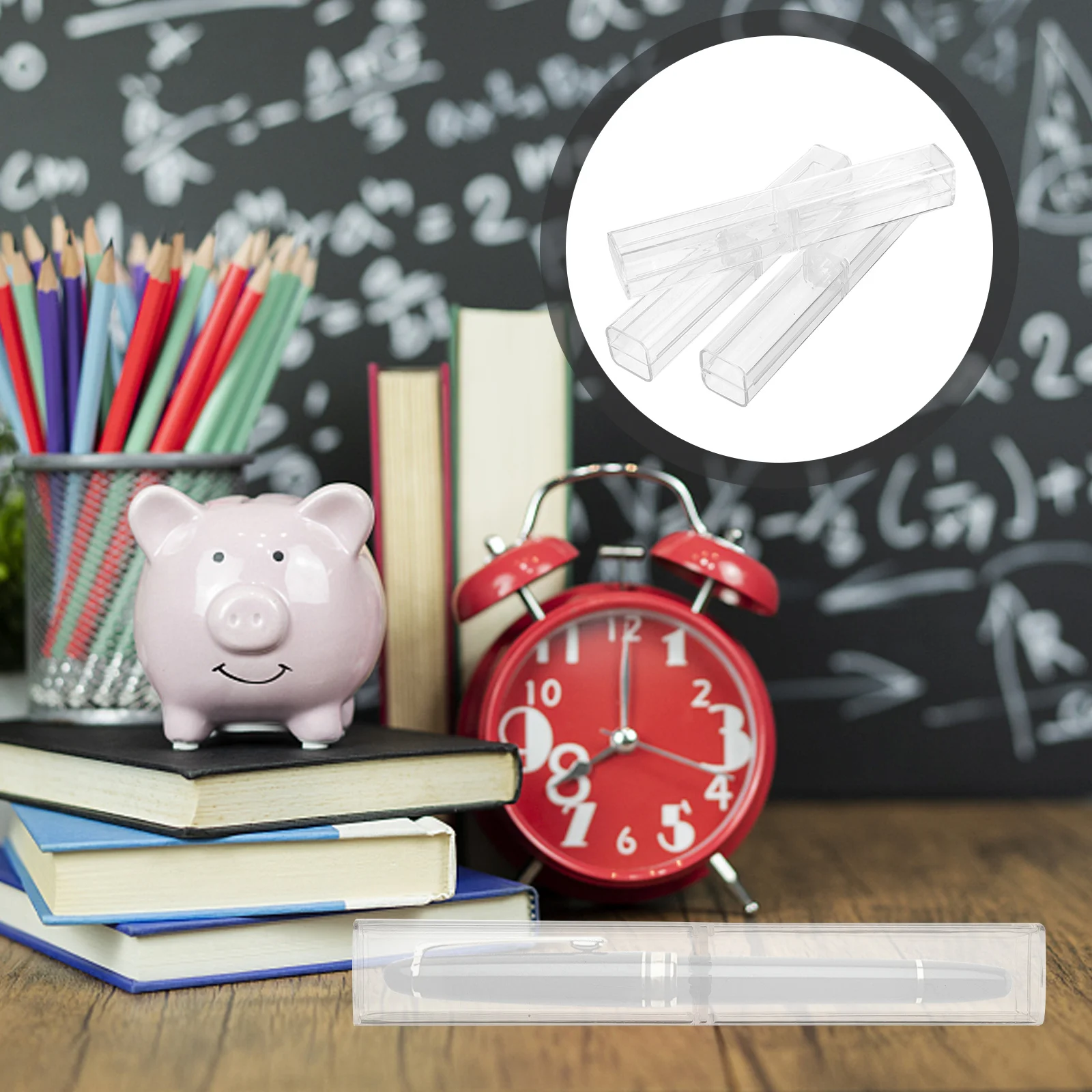 

10 Pcs Acrylic Pencil Case Transparent Storage Boxes for Kids Students ganizer Pen Holder Stationery Containers