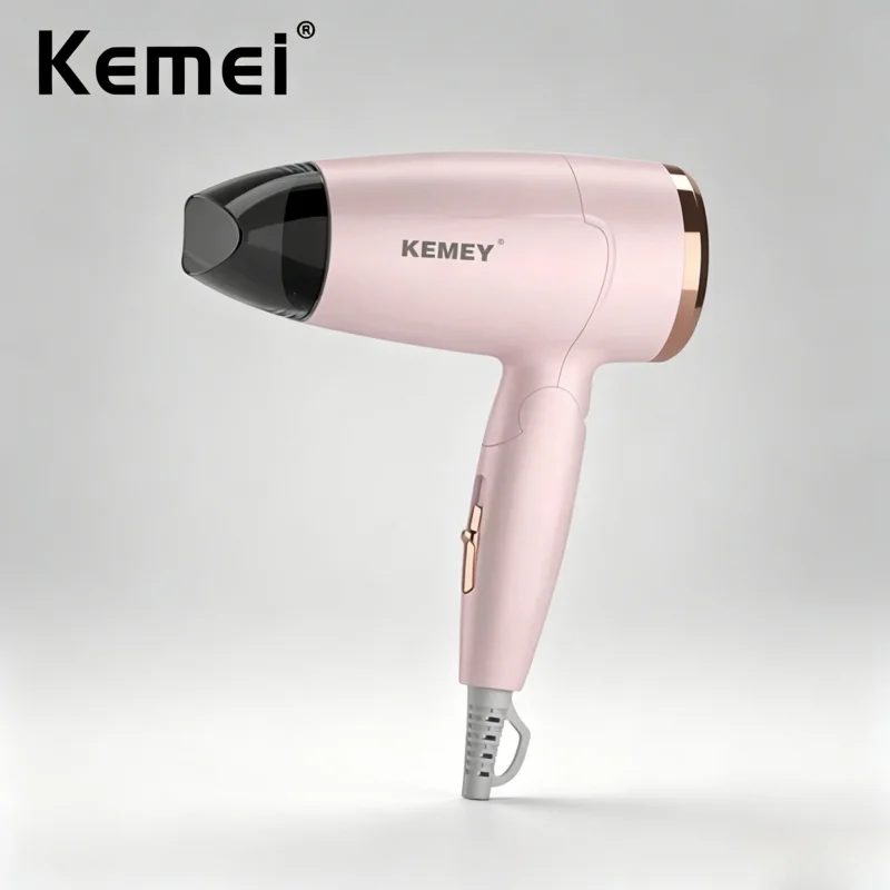 Kemei 950W Foldable Hair Dryer, Portable Compact Low Noise Hot Wind Blower, Long Life Design for Student Outdoor Travel Use