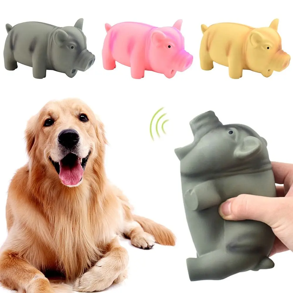 Juguetes de goma con sonido de cerdo para masticar, juguetes de látex para perros, chirriantes, suministros de entrenamiento para cachorros, productos para mascotas, 1 unidad