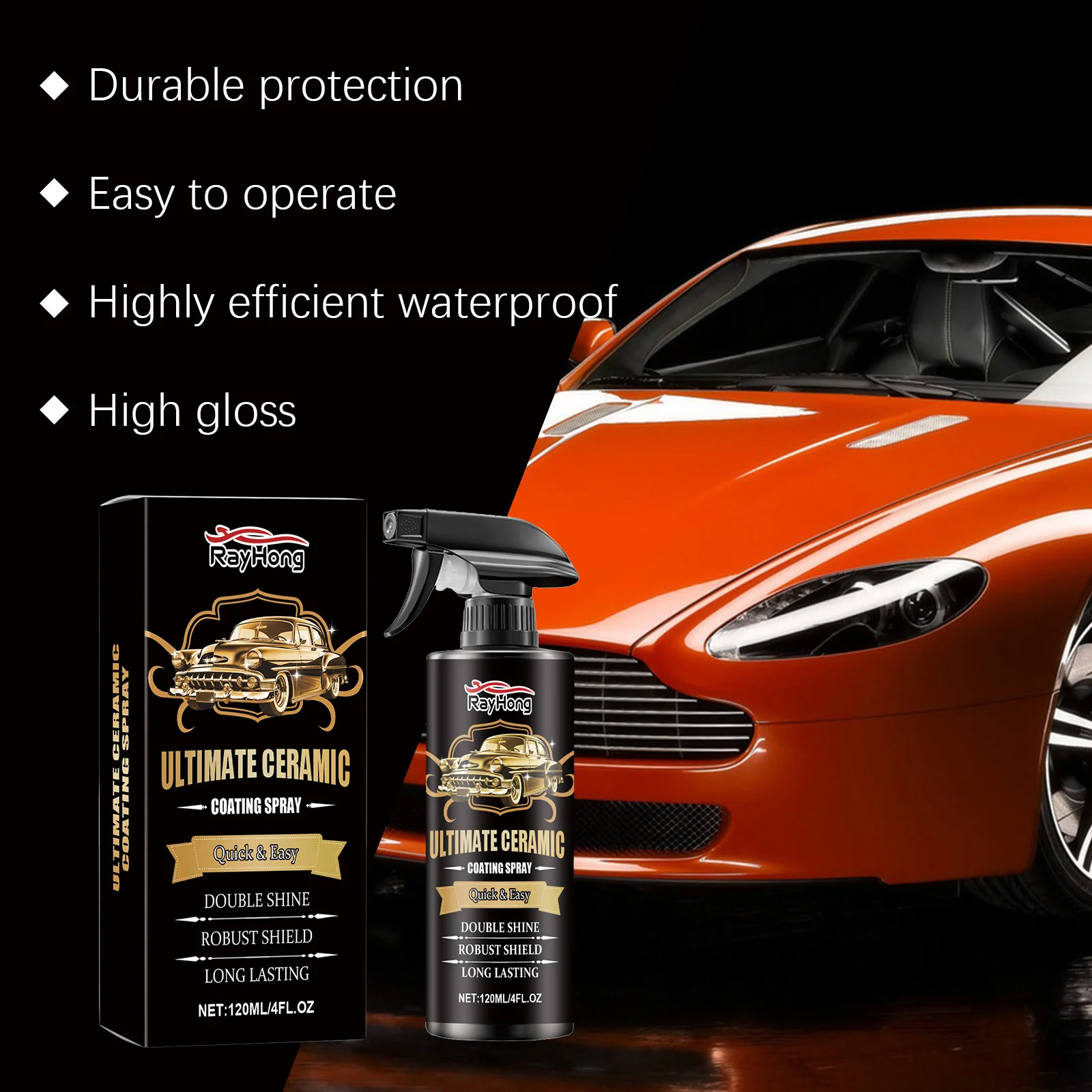 Ceramic Coating Spray For Vehicles Rapid Application Paint Protection Wax Anti Soiling Gloss Enhancing Maintenance Coating Agent